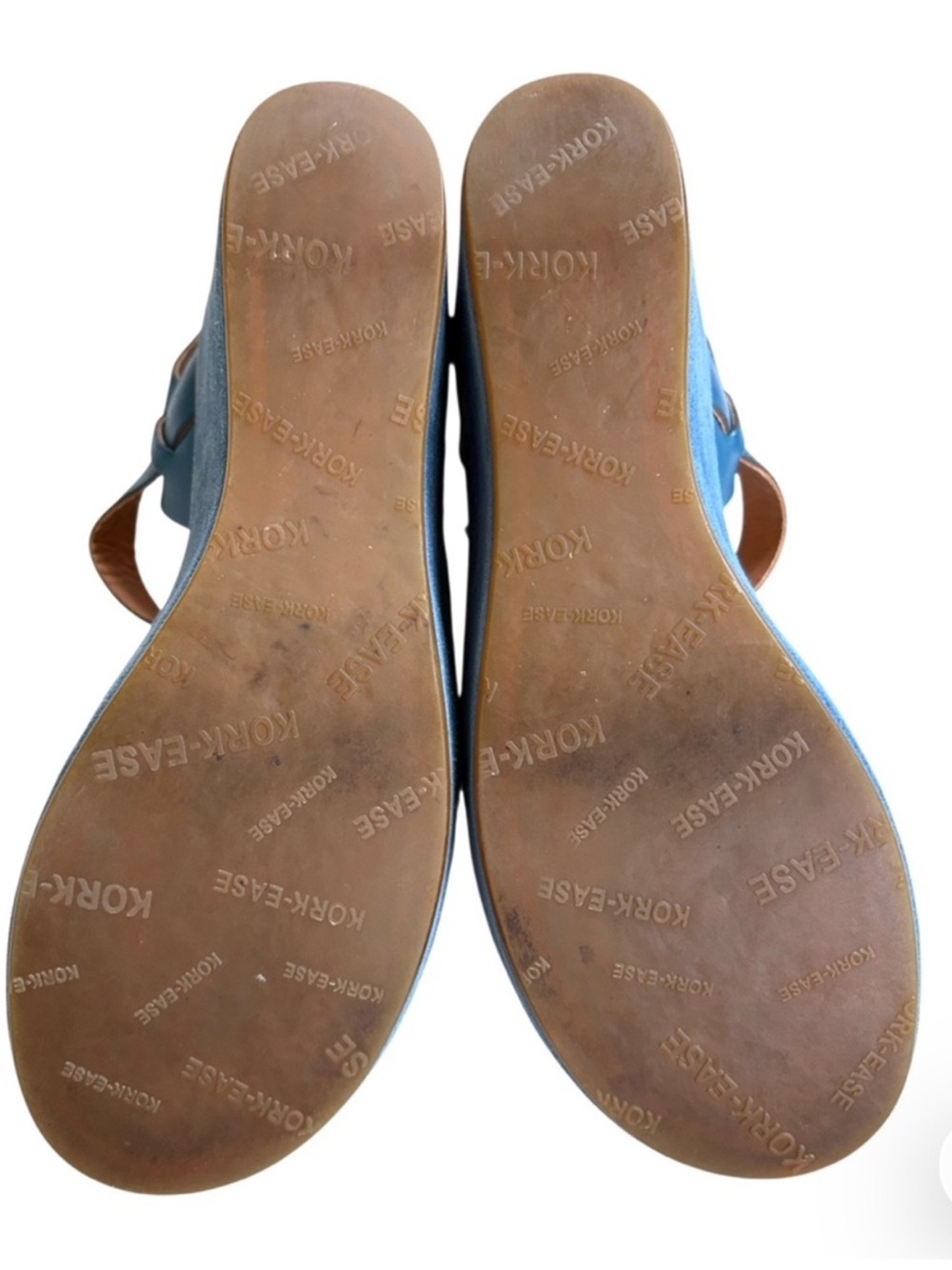 Kork-Ease Leather Wedge Sandals Blue Women’s Size 7 EUC - Picture 7 of 7